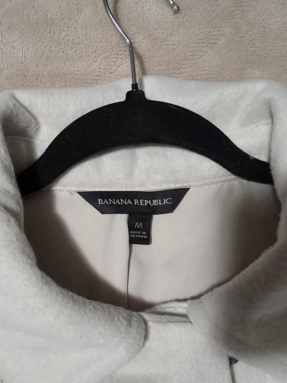 Banana Republic M Soft Cream Pea Coat Jacket - Classic Collared Coat
